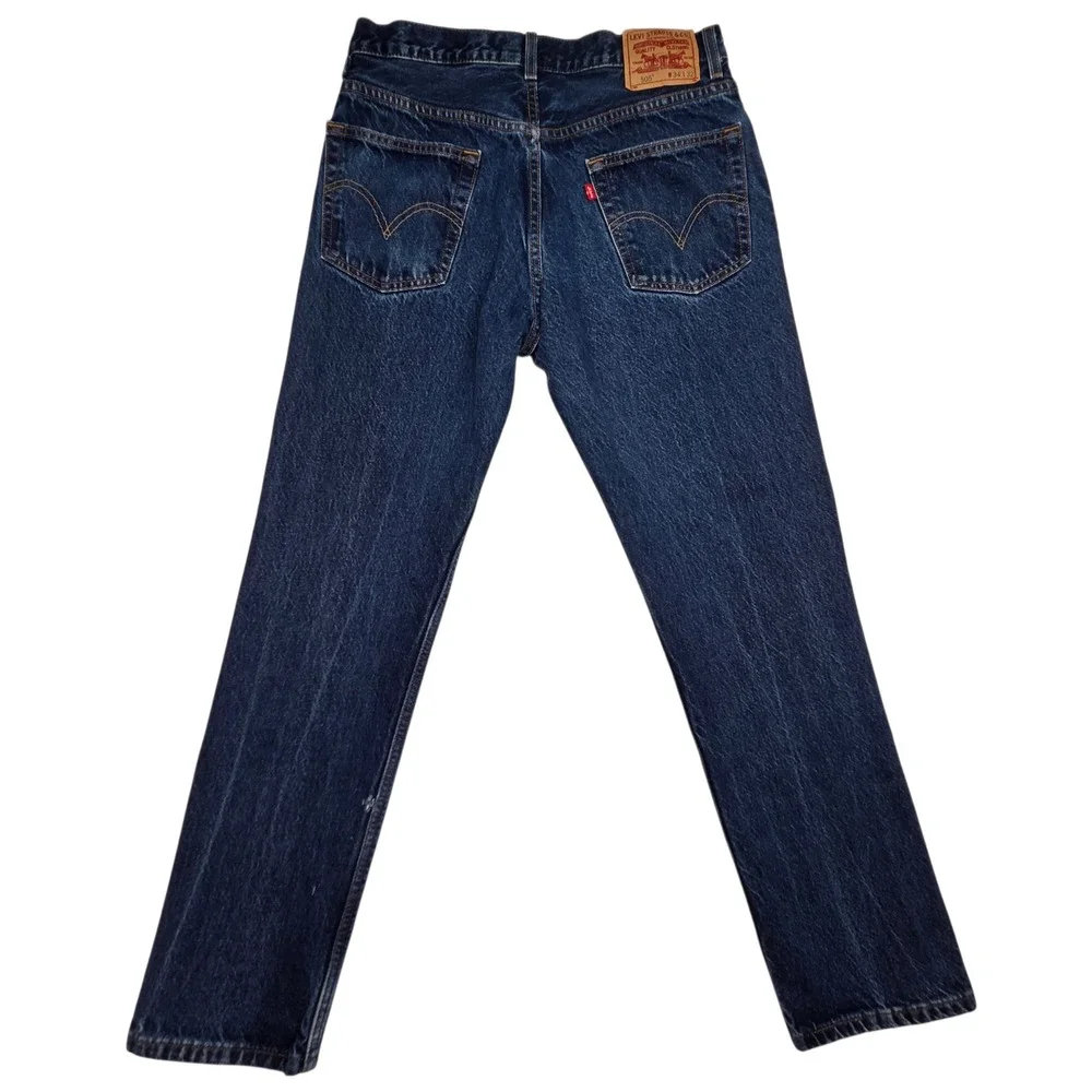 Vtg‎ Y2K Levi's 505 Sraight Leg Regular Jeans Mens 34x32 Fits 32×32 Distressed